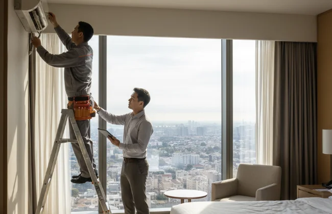 Hôtel grande hauteur — technicien et local technique sous-sol